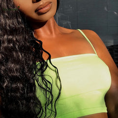 Fluorescent Spaghtetti Strap Crop Top