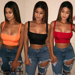 Solid Strap Tank  Crop Top