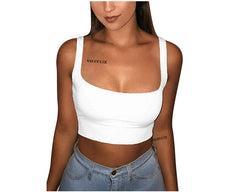 Solid Strap Tank  Crop Top